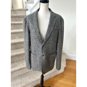 Saks Fifth Avenue Nominee Grey Wool Unlined Double Vent Two Button Blazer